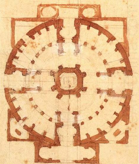 Plan for a Church, Michelangelo Buonarroti